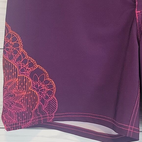 Prana Makenna Purple Board Shorts with Pink Accents Womens Size XL - Picture 3 of 12